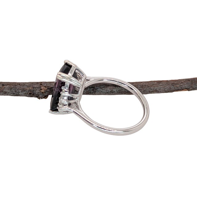 4.4ct Bi-Color Tourmaline Ring With Natural Diamond Accents: Solid 14k Gold, Size 6.75 For Sale In Columbus - Image 6 of 6