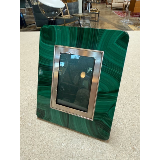 1950s Angeletti Malachite Picture Frame, Rome, Mid-20th Century For Sale - Image 5 of 7