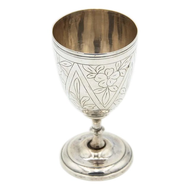 Silver Chalice with Floral Motifs For Sale