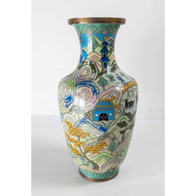 Early 20th Century 20th Century Chinese Republic Era Cloisonne Enamel Vase in Art Deco Style For Sale - Image 5 of 14