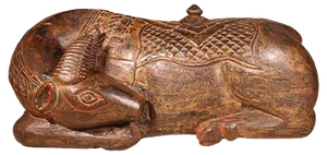 19th Century Indian Wooden Buffalo Sculpture