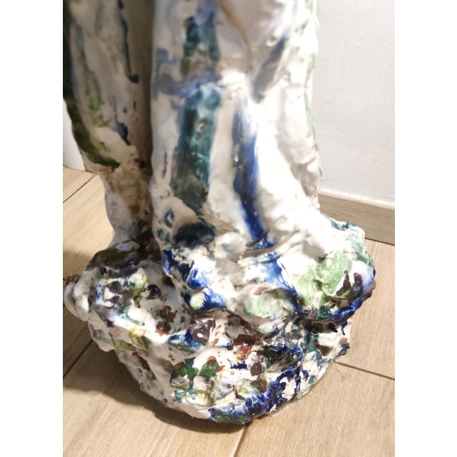 Postmodern Ernesto Treccani, Woman Abstract Sculpture, 1970s, Polished Earthenware For Sale - Image 3 of 10