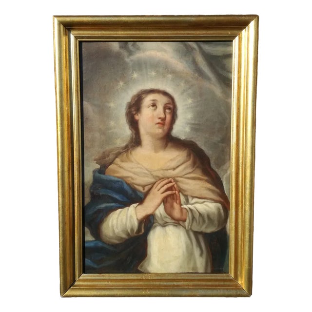 After Jacopo Amigoni, Virgin Mary, 1700s, Oil on Canvas, Framed For Sale