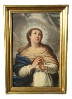 After Jacopo Amigoni, Virgin Mary, 1700s, Oil on Canvas, Framed