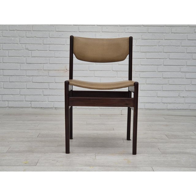 Danish Dining Chairs in Teak & Leather, 1970s, Set of 5 For Sale - Image 6 of 18