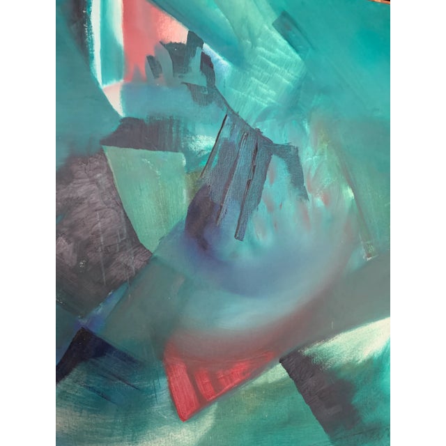 1960s American School Modern Expressionist Oil Painting on Canvas For Sale - Image 9 of 13