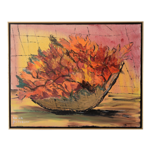 Mid Century Anna Peterson Flower Bowl Still Life Painting