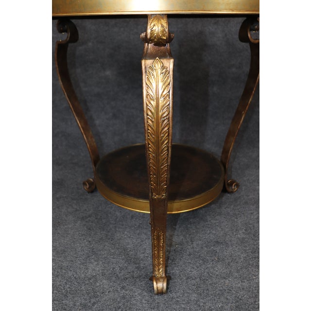 Metal Pair of Solid Brass or Bronze Patinated Gueridons by Century Furniture Company For Sale - Image 7 of 10