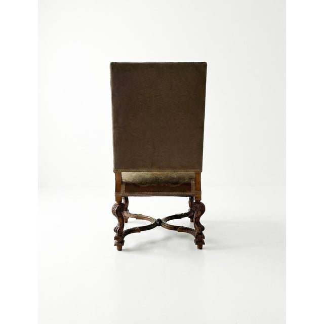 17th Century Louis XIV Carved Armchair With Needlepoint Upholstery For Sale - Image 4 of 4