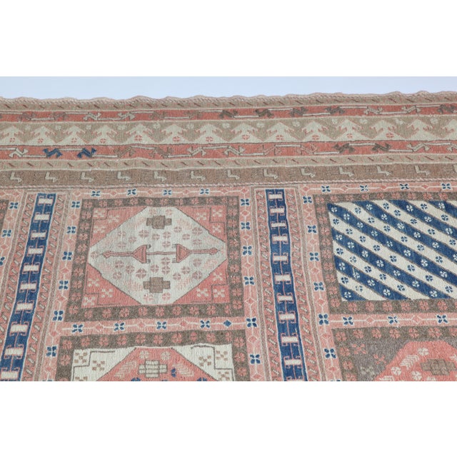 1990s Vintage Handwoven Embroidered Kilim With Geometric Panels - 6' 5'' X 9' 3'' For Sale - Image 10 of 15