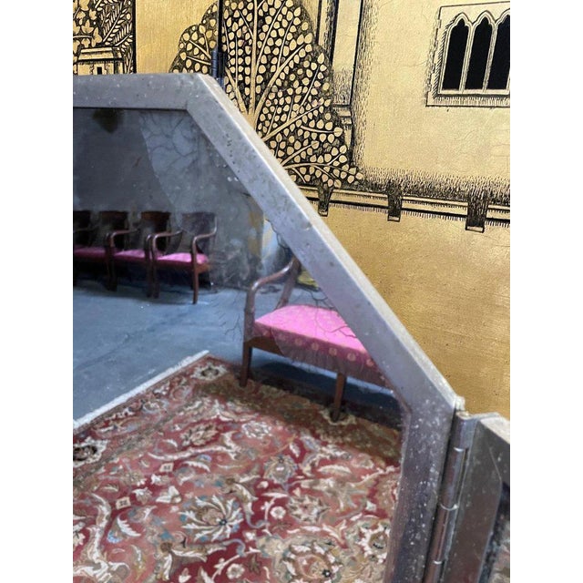 Triptych Mirror attributed to Maison Brot For Sale - Image 5 of 9