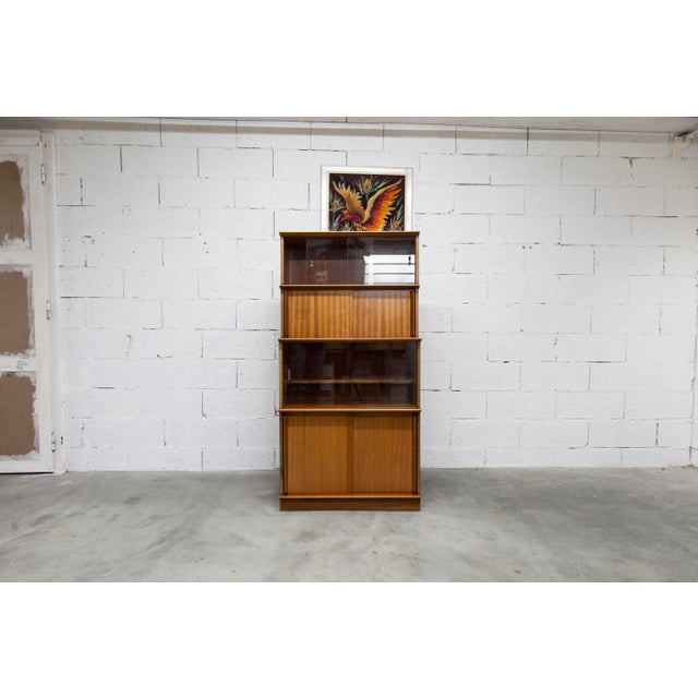 Wood Mid-Century Oscar Bookcase attributed to Didier Rozaffy, 1952 For Sale - Image 7 of 18