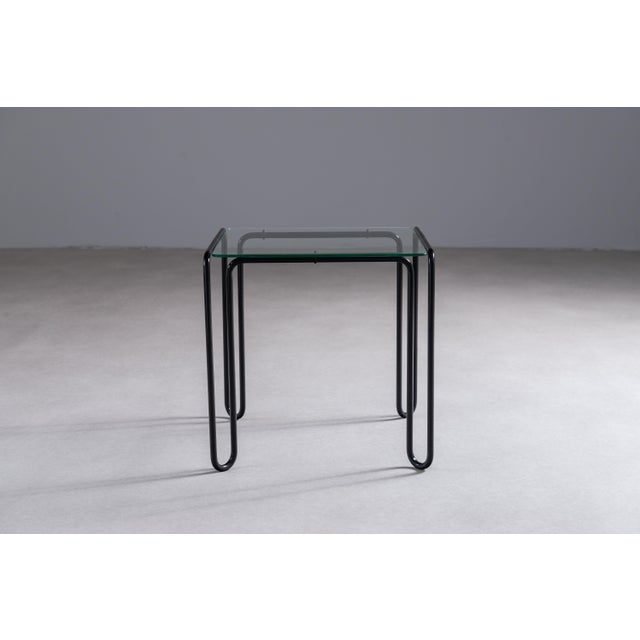 1980s Vintage Wireframe Side Table with Glass Top, 1980s For Sale - Image 5 of 8