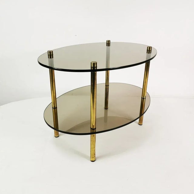 Gold Minimalist Oval Side Table, Germany, 1960s For Sale - Image 8 of 13