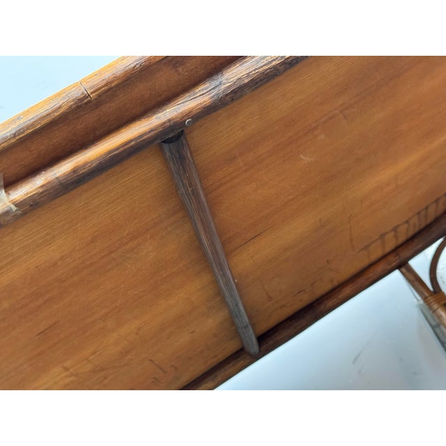 Italian Rattan & Wood Coffee Table, Circa 1970's For Sale - Image 4 of 12