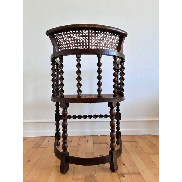 Edwardian Barley Twist Armchair With Cane, English, Early 20th Century For Sale - Image 10 of 16