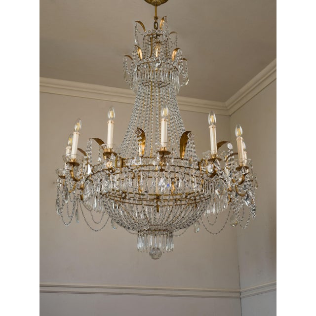 Large Empire Crystal Hot Air Balloon Chandelier, Italy, 1940s For Sale - Image 18 of 18