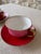 Mid-Century Modern Vintage Victoria Czechoslovakia Porcelain Teacups & Saucers - a Pair For Sale - Image 3 of 12
