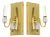 French Vintage Modern Brass & Glass Sconces - A Pair For Sale
