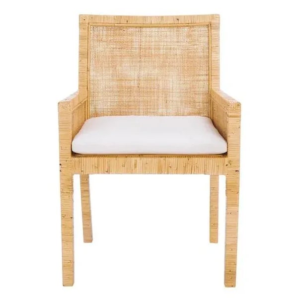 Sarai Accent Chair with Cushion - Natural/White For Sale - Image 11 of 11