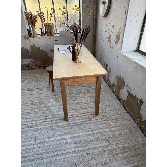 Brown Pine and Oak Farmhouse Table, 1950s For Sale - Image 8 of 18