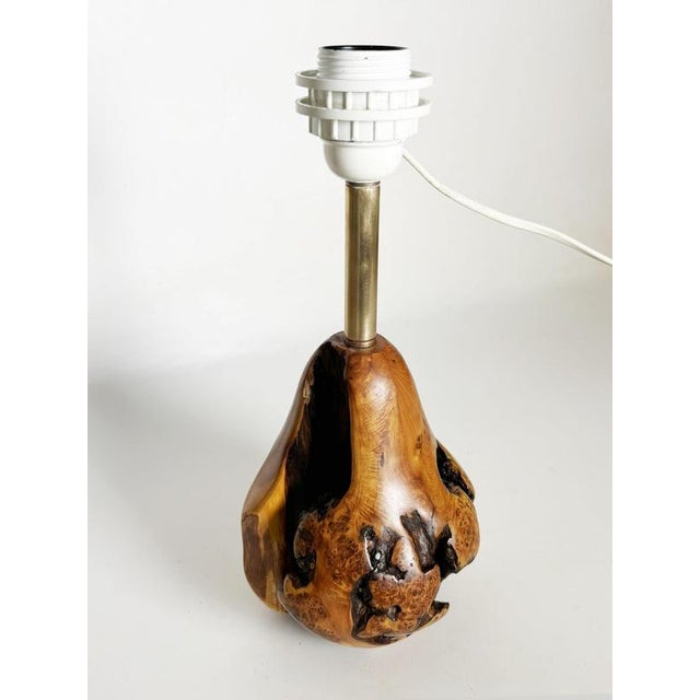 Olive Wood Table Lamp, France, 1960s For Sale - Image 4 of 11