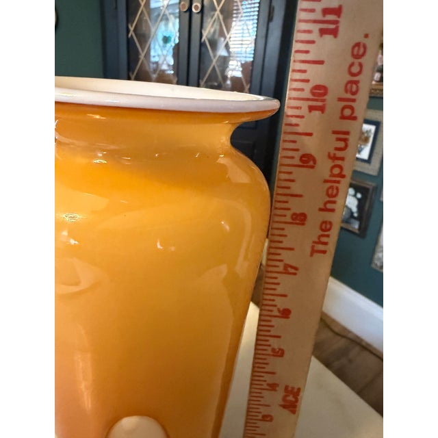 1960s Mid Century Modern Cased Glass "Finestre" Window Vase – Vibrant Orange & Opaque White For Sale - Image 9 of 9