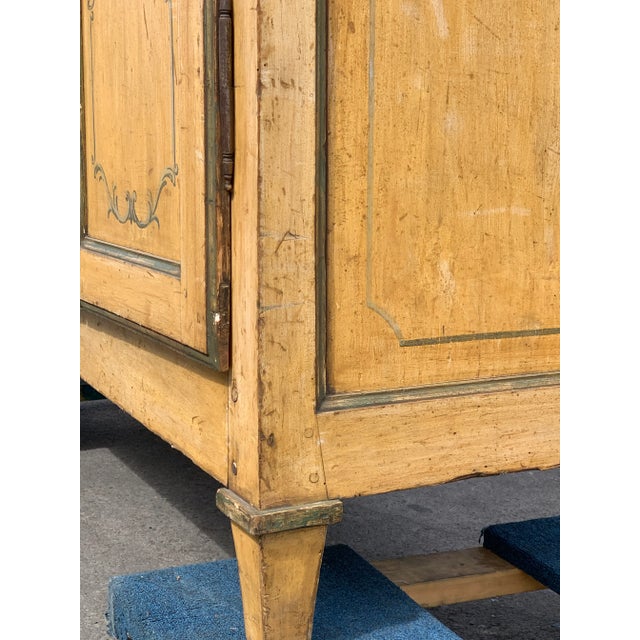 Cream Early 19th Century Italian Neoclassic Painted Armoire For Sale - Image 8 of 17