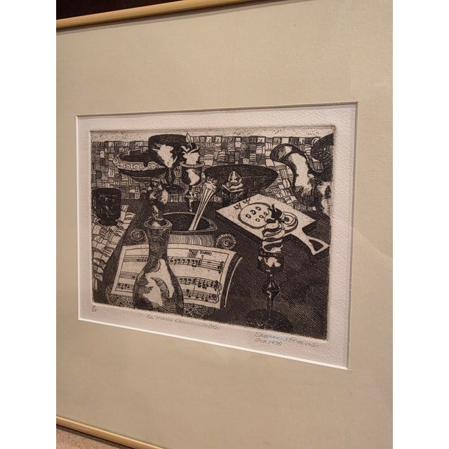 Sculpture Materials Engraving by Sharon Evans "La Meres Dinner Table" 1975 For Sale - Image 7 of 8