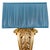 French Grand Scale Parisian Giltwood Corbel Sconces With Blue Pleated Silk Shades - A Pair For Sale - Image 9 of 13