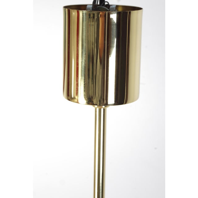 Gold Space Age Opaline and Brass Pendant Light from Osvetlovaci Sklo V.M., Former Czechoslovakia, 1960s For Sale - Image 8 of 13