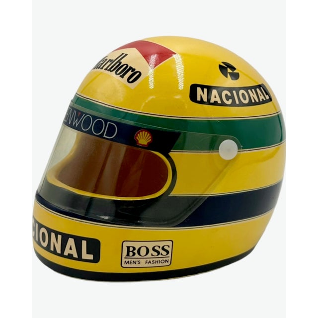 Contemporary Vintage McLaren Ayrton Senna Helmet Ashtray Ceramic Car Racing Formula 1 F1 For Sale - Image 3 of 12