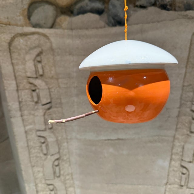 1980s Studio Ceramic Pottery Round Birdhouse Mid-Century Modern For Sale - Image 5 of 9