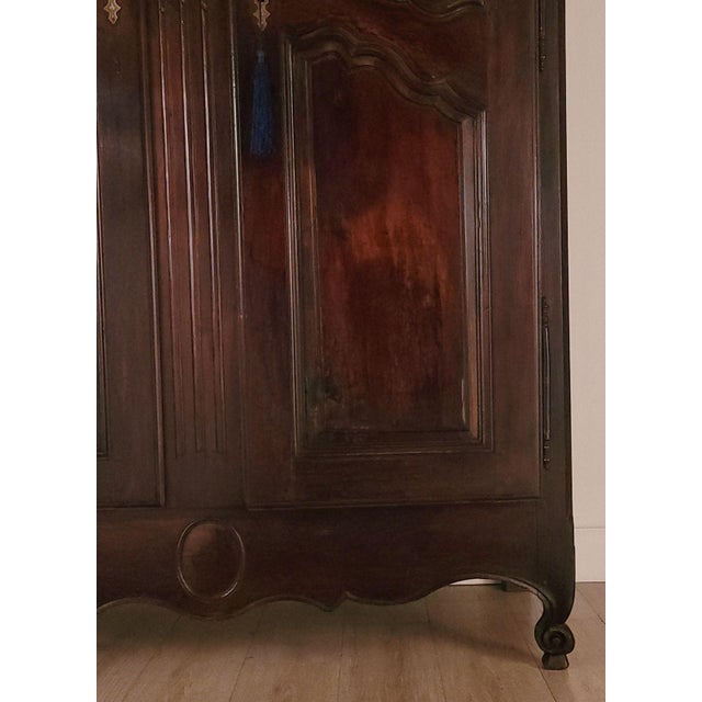 Large Louis XVI Style Walnut Armoire, France Circa 1840 For Sale - Image 9 of 11