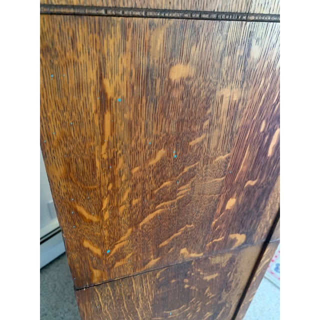 Antique Widman Quartersawn Tiger Oak 4-Stack Barrister Lawyers Bookcase For Sale - Image 12 of 18