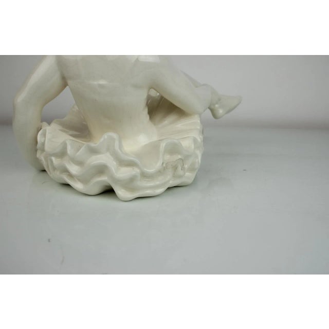 1960s Vintage White Porcelain Statue Ballerina, 1962s For Sale - Image 5 of 11