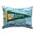 Oregon Seaside Vintage Pennant on New Woven Sailboat Fabric Throw Pillow For Sale