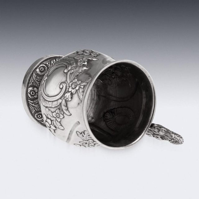 Silver Antique 19th Century Indian Colonial Silver Christening Mug, 1860 For Sale - Image 8 of 16