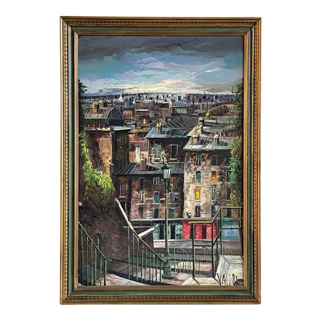 Valera Impressionist Paris Cityscape Signed Oil on Canvas For Sale