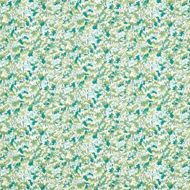 Harlequin Tree Tops Fabric in Forest/Kelly/Aqua - a Sample For Sale