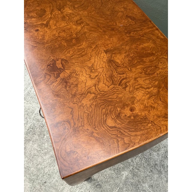 Vintage Italian Burl Wood Writing Desk For Sale In West Palm - Image 6 of 12