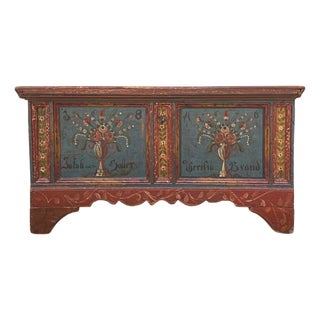 Antique Painted Chest, 1846 For Sale