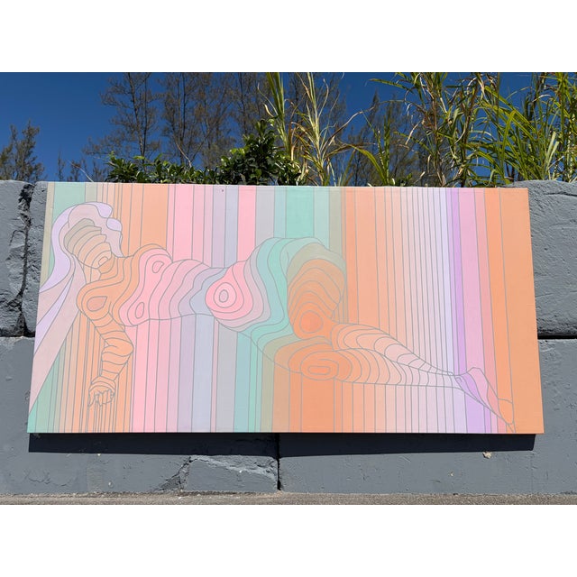 Modern Painting of Nude Female, 1982, Acrylic Over Canvas For Sale - Image 11 of 13