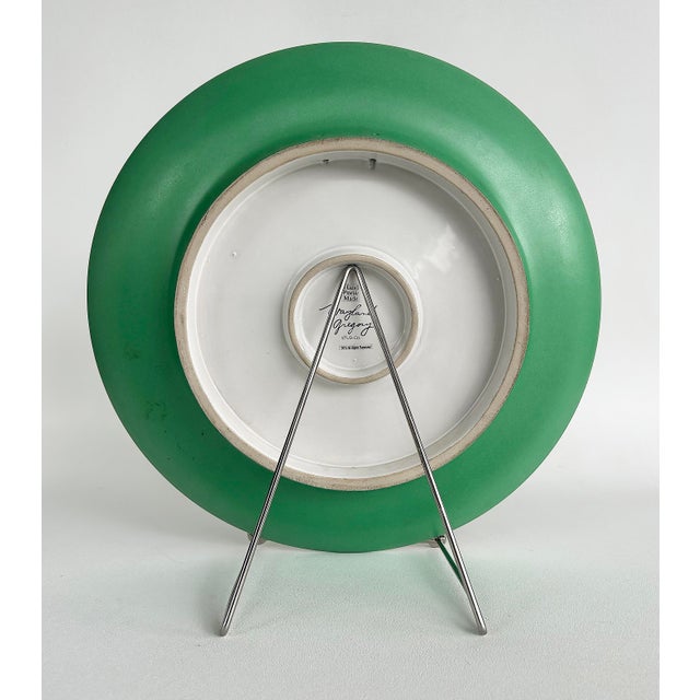 2010s Waylande Gregory Studio Leopards Ceramic Charger With Stand For Sale - Image 5 of 7