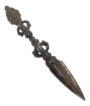 Antique Tibet Bronze Vajrakila Dagger/ Vajra Dorje