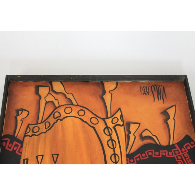 1980's Framed Painting With Adorned Horses For Sale - Image 11 of 11