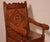 Superb 17th-century English joined-arm chair, also known as a Wainscot armchair. Superb carved back featuring initials and...