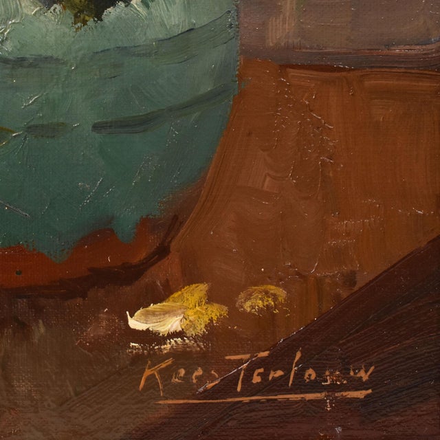 Kees Terlouw, Small Still Life of Yellow Roses, Oil on Canvas, 20th Century, Framed For Sale - Image 8 of 10