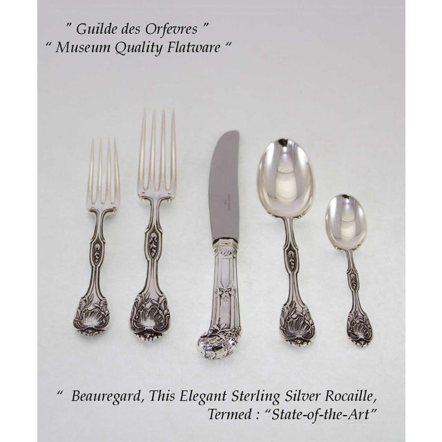 Metal 1990s Beauregard Sterling Silver Hand-Crafted 5-Piece Flatware Place-Setting For Sale - Image 7 of 12