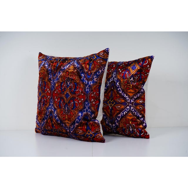Mid-Century Modern Turkish Rug Pillow Covers - A Pair For Sale - Image 3 of 4